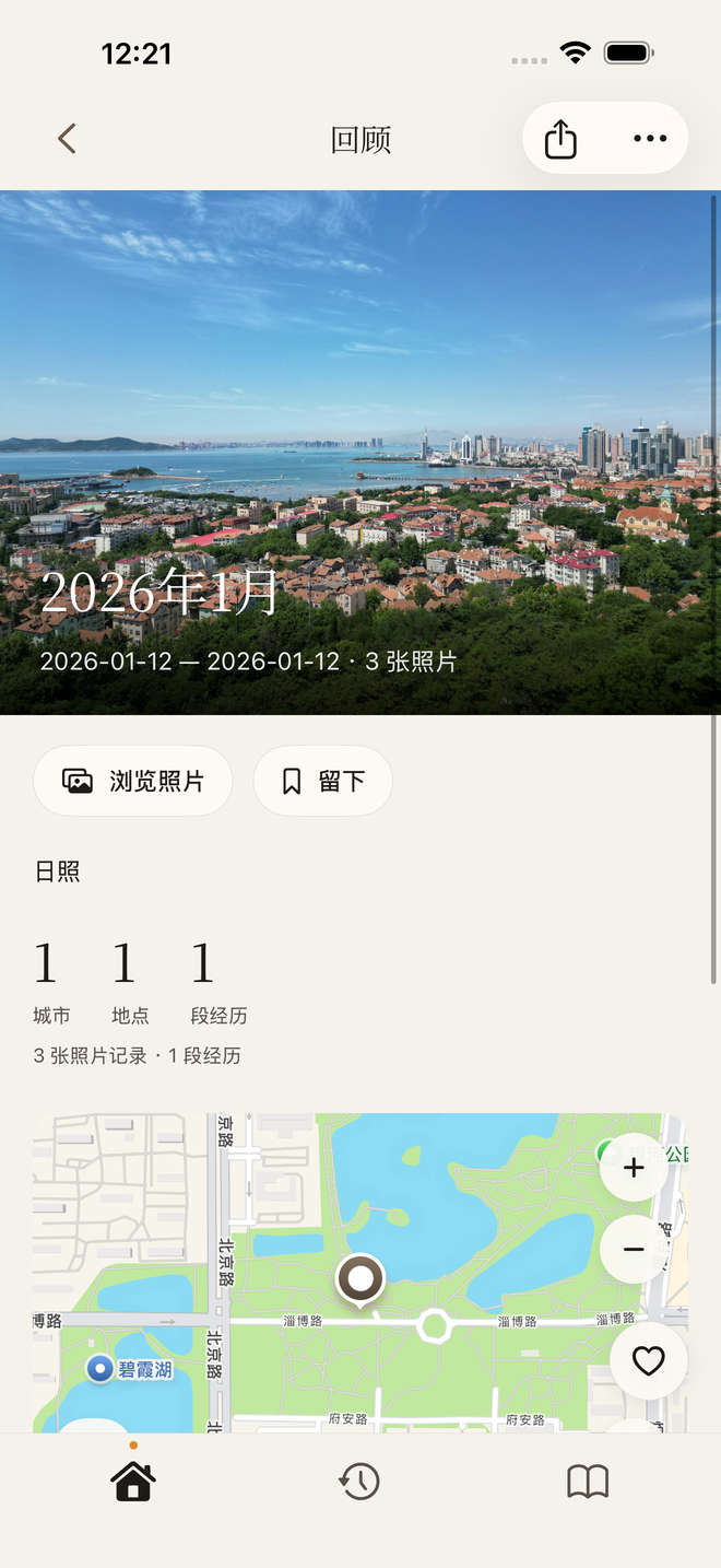 每个月的回顾 — 示例记录